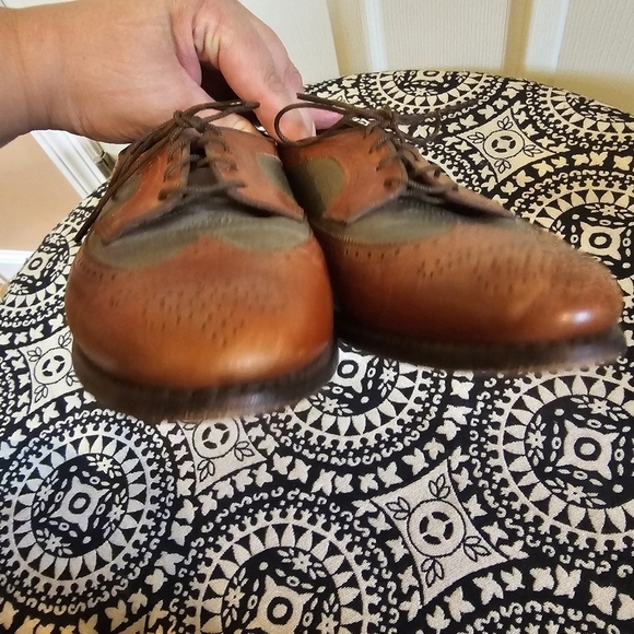 Vintage Old Money Allen Edmonds Amherst Loafers Wingtip Brown Olive Leather - Picture 4 of 8